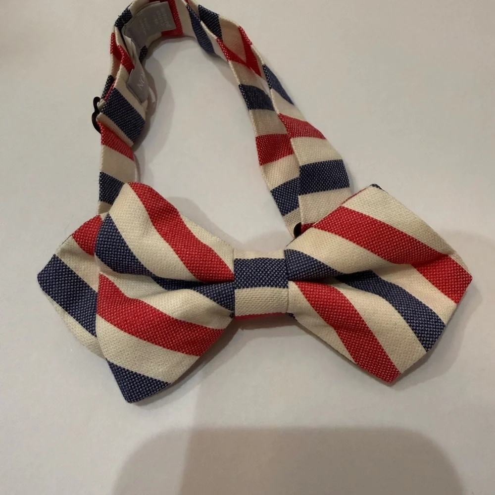 Nordstrom Red and Blue Striped Bow Tie